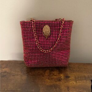Kurt Geiger Elegant Pink Stones and Gold Women's Bag
